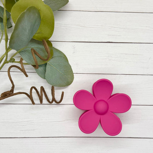 Dark Pink Daisy Claw Clip