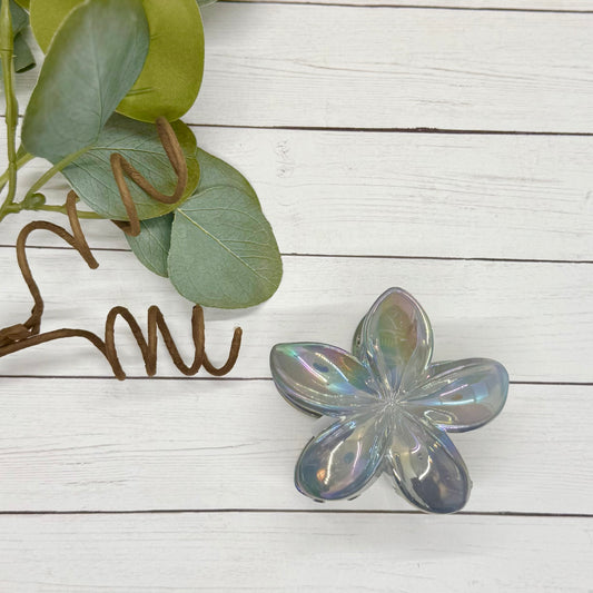 Grey Plumeria Claw Clip